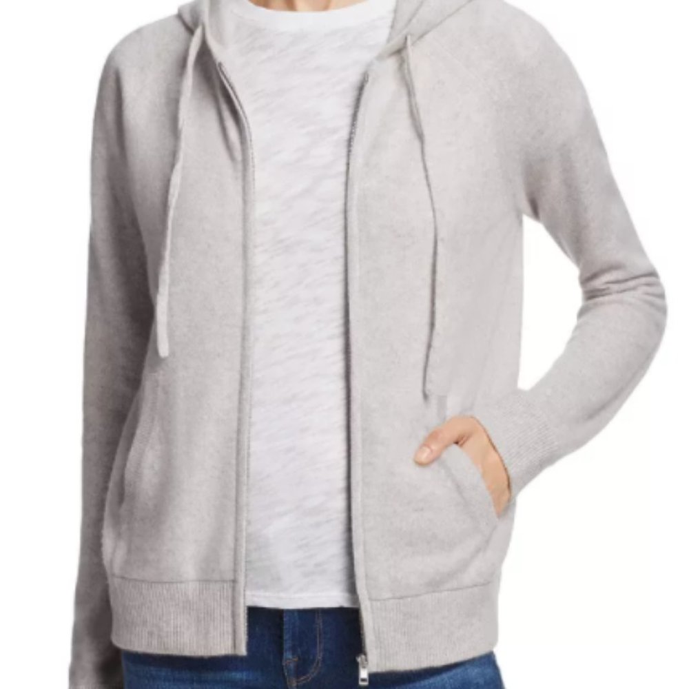 Everyday cashmere zip-front hoodie